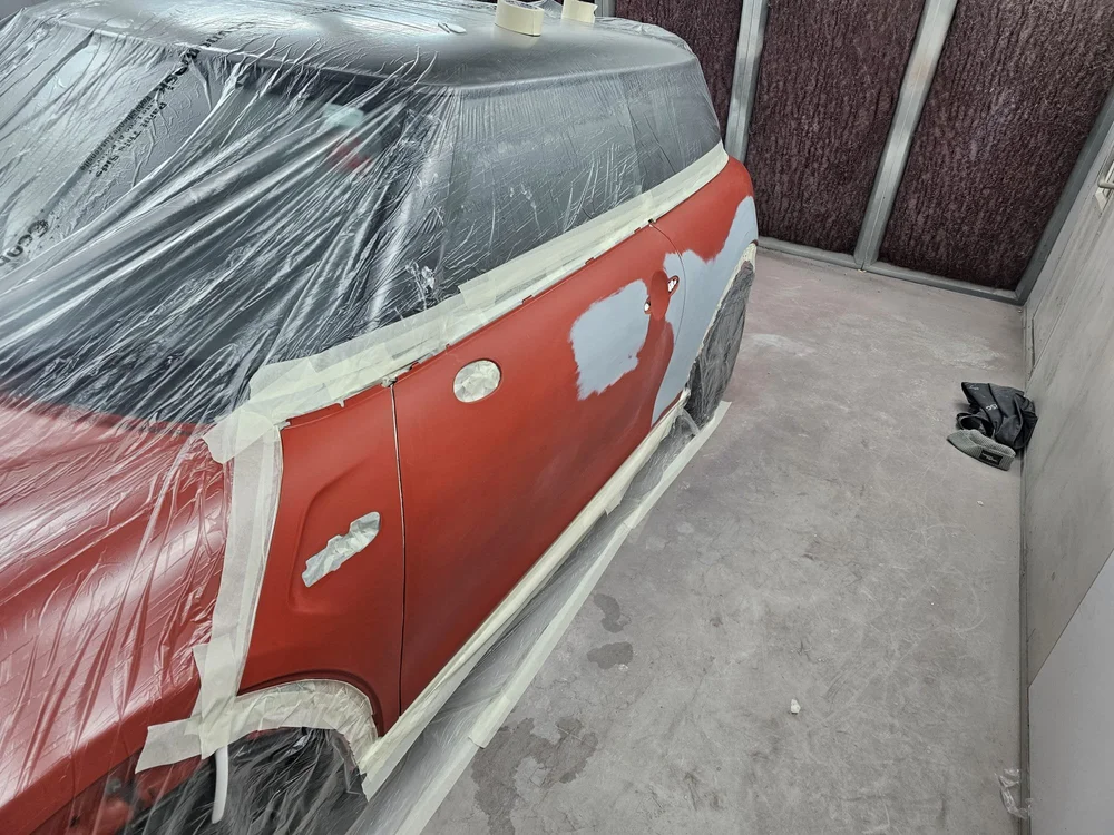 Mini respray — preparation and masking stage